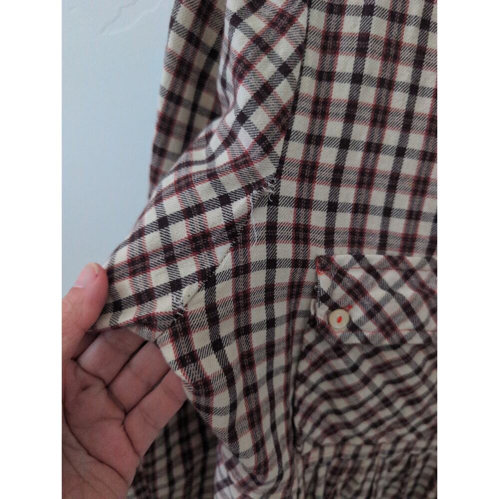 Johnny Was 3J Workshop Plaid Peplum Flannel Tunic Medium Embroidered Boho - Picture 7 of 7